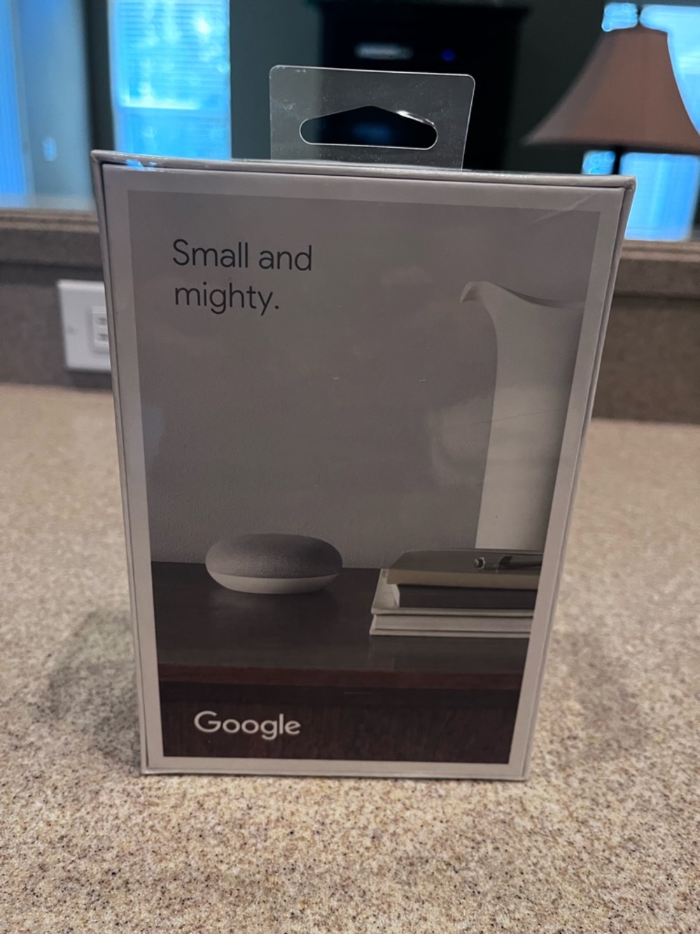 google Mini Smart Speaker - Gray and White